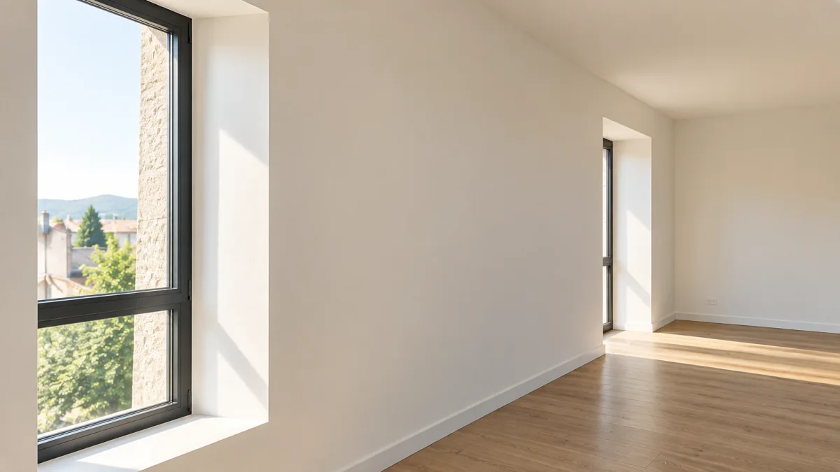 Plâtrerie et finition lissée d'un logement à Décines-Charpieu, chantier réalisé par ECP