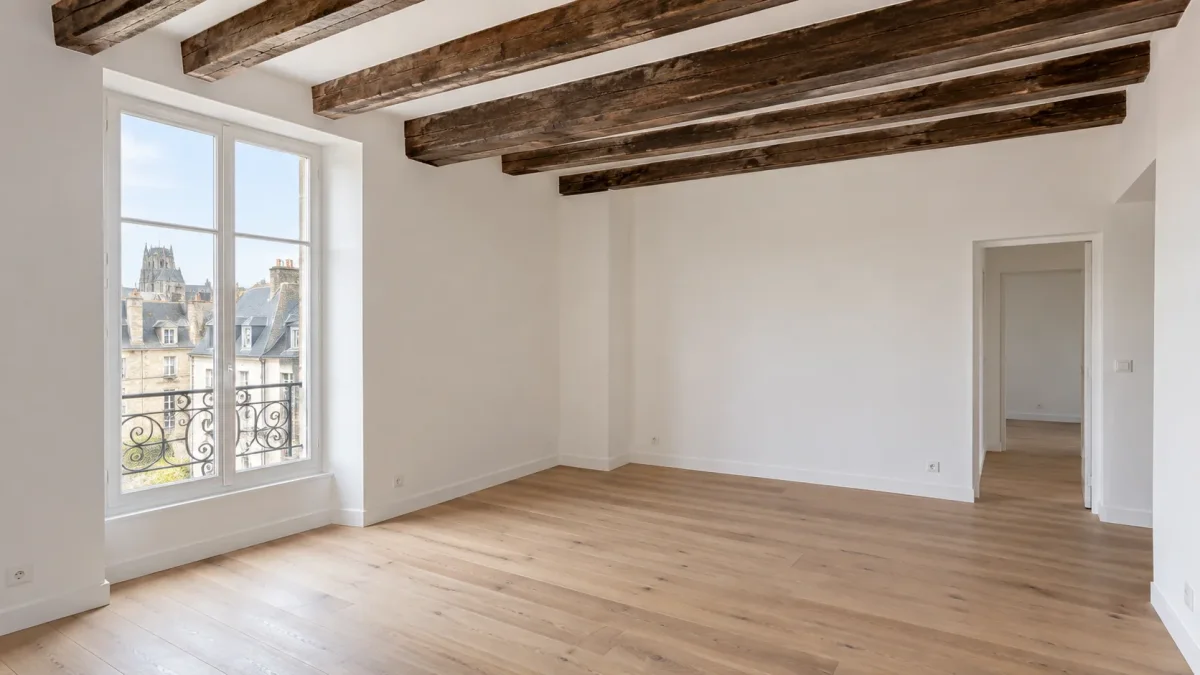 Plâtrerie et peinture d'un appartement ancien à Villefontaine, chantier réalisé par ECP